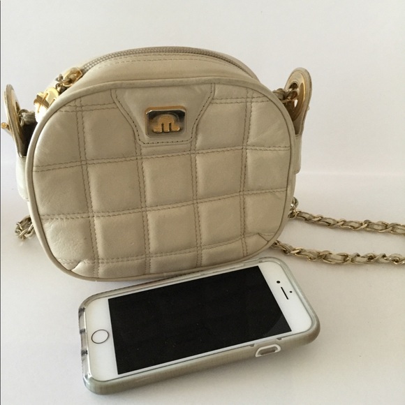 Cream Quilted Chain Mini Bag by Maurice Lacroix - Picture 3 of 8